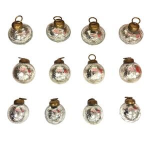 RH Restoration Hardware Handblown Mercury Glass Christmas Ornaments 12 Mini